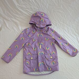 Cat & Jack Lavender Raincoat with Rainbow Design